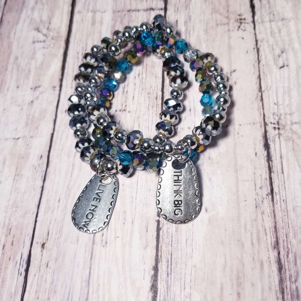 Boho Bracelets Live Now Stretchy Set